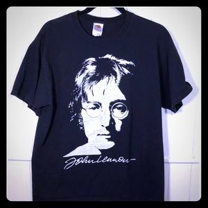 John Lennon Black Size Large T-Shirt Beatles